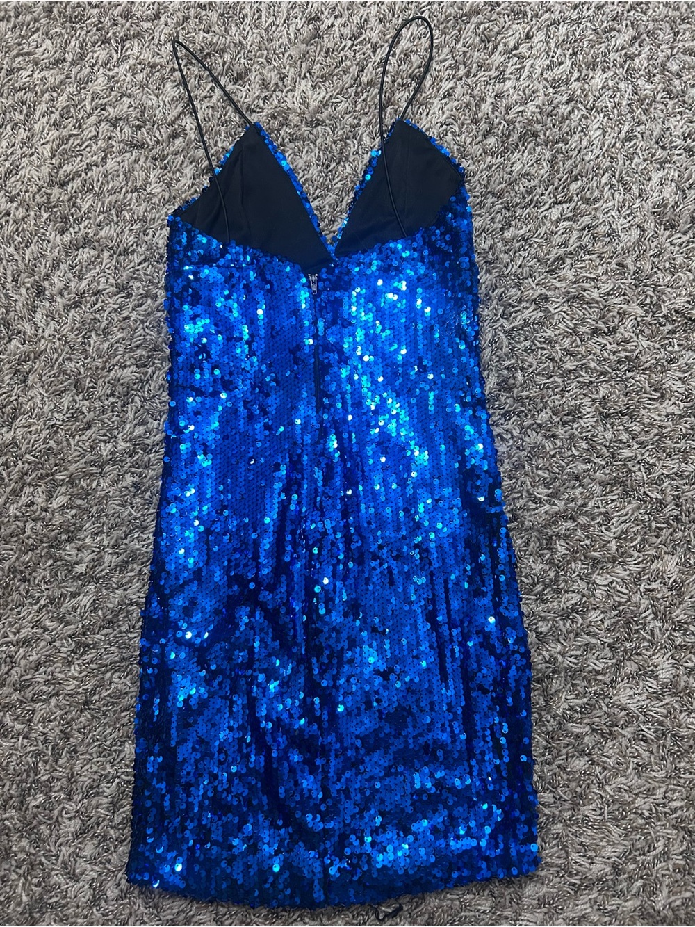 Lulu's Electric Blue Sequin Mini Slip Dress - Picture 3 of 3